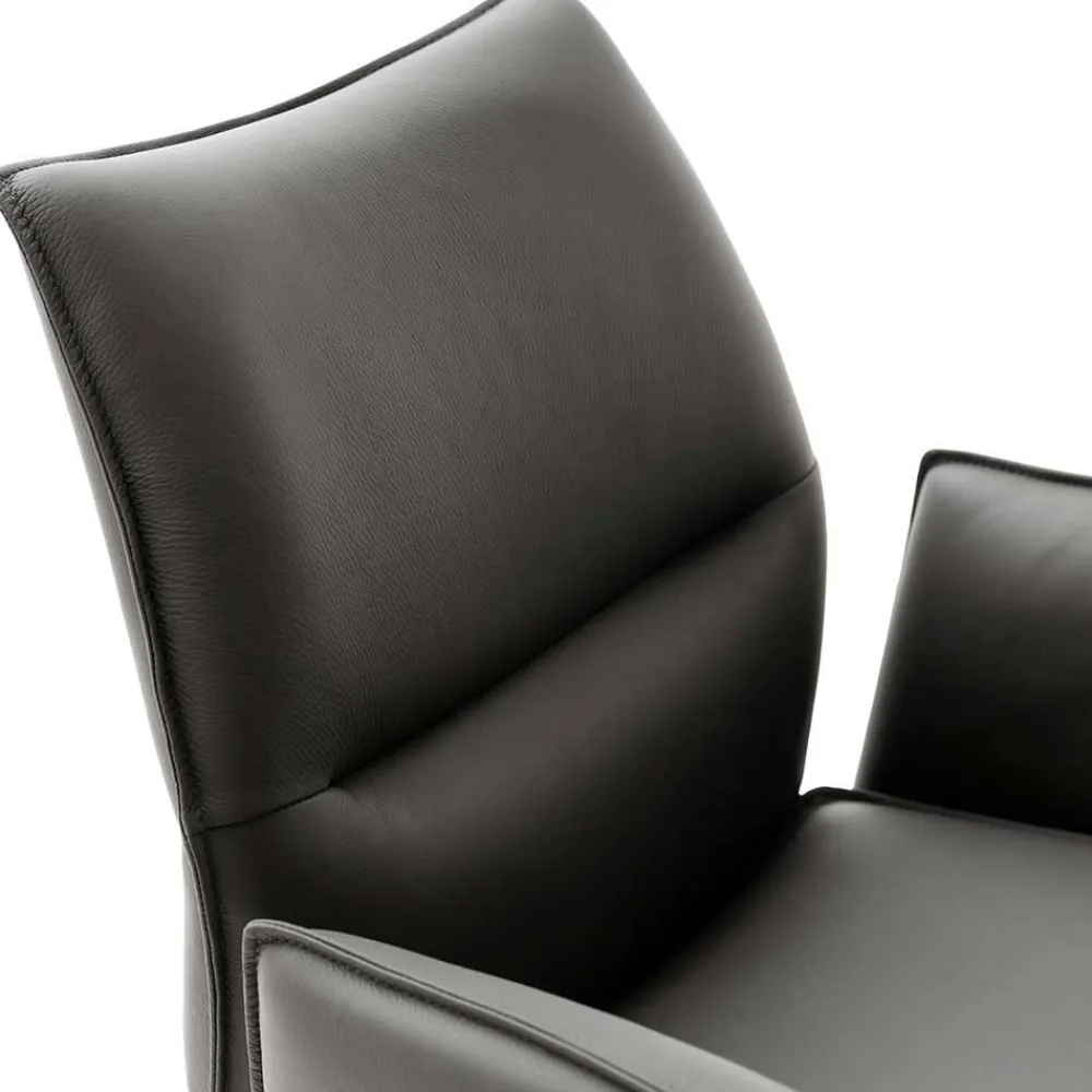 Wohnen Stühle<Drehbare Tischsessel aus Echtleder - Cascaya (2er Set)