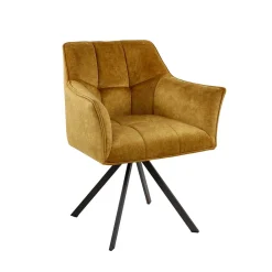 Wohnen Stühle<Drehbare Tischsessel in Goldfarben - Arolds (2er Set)