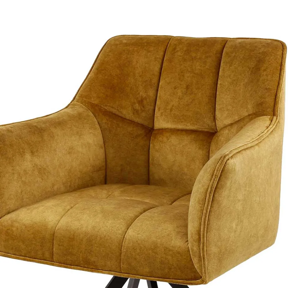 Wohnen Stühle<Drehbare Tischsessel in Goldfarben - Arolds (2er Set)