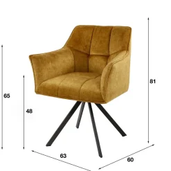 Wohnen Stühle<Drehbare Tischsessel in Goldfarben - Arolds (2er Set)