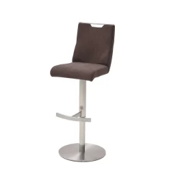 Wohnen Hocker<Drehbarer Barstuhl in Braun Stoff Livisica & Edelstahl