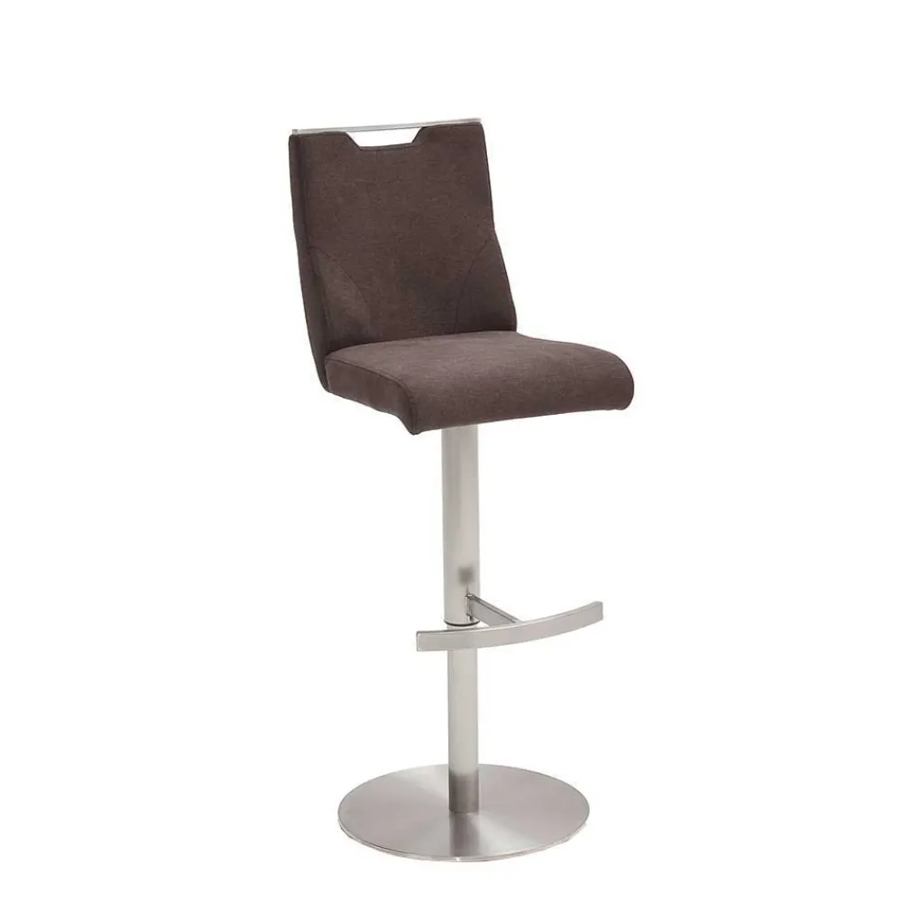 Wohnen Hocker<Drehbarer Barstuhl in Braun Stoff Livisica & Edelstahl
