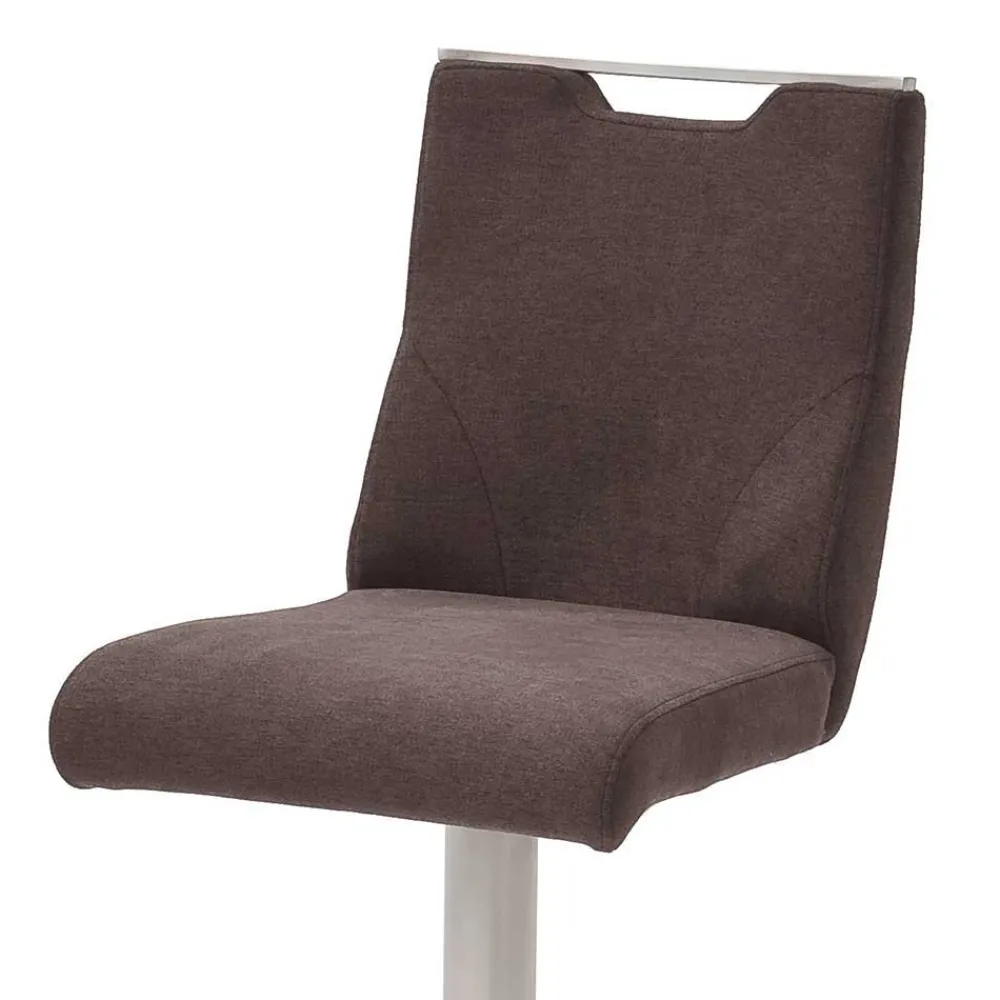 Wohnen Hocker<Drehbarer Barstuhl in Braun Stoff Livisica & Edelstahl