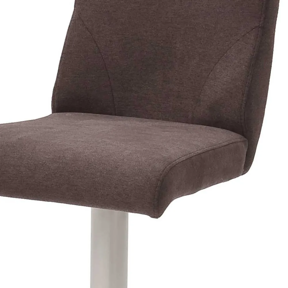 Wohnen Hocker<Drehbarer Barstuhl in Braun Stoff Livisica & Edelstahl