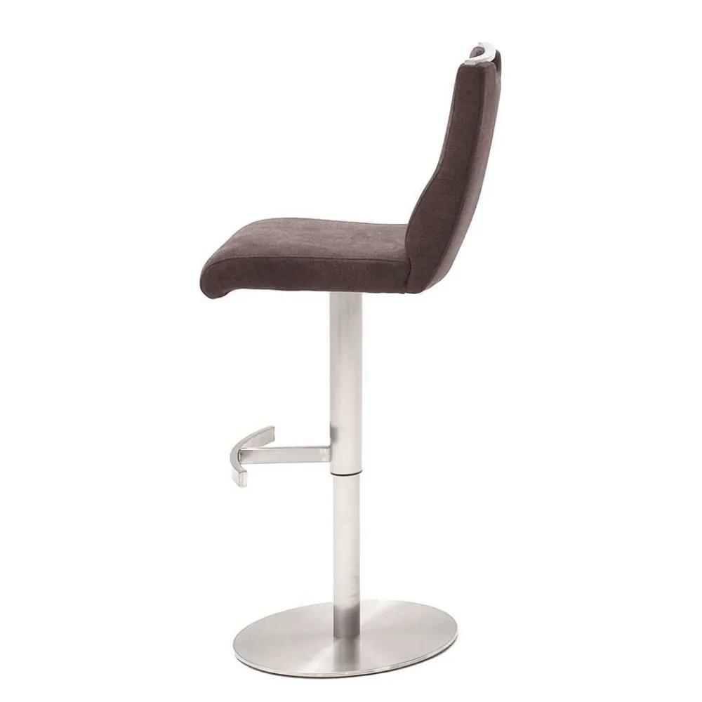 Wohnen Hocker<Drehbarer Barstuhl in Braun Stoff Livisica & Edelstahl