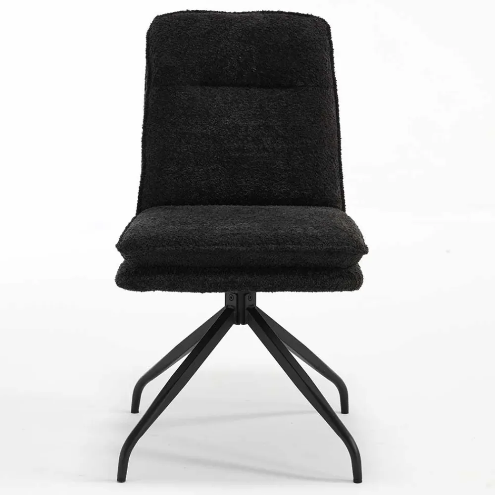 Wohnen Stühle<Drehbarer Essstuhl in Anthrazit Boucle - Icoleran (2er Set)