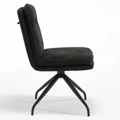 Wohnen Stühle<Drehbarer Essstuhl in Anthrazit Boucle - Icoleran (2er Set)