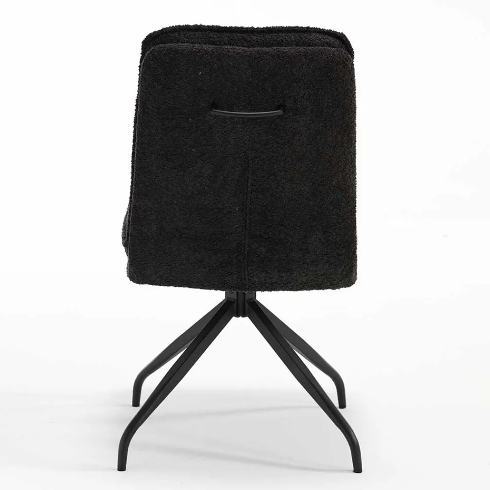 Wohnen Stühle<Drehbarer Essstuhl in Anthrazit Boucle - Icoleran (2er Set)