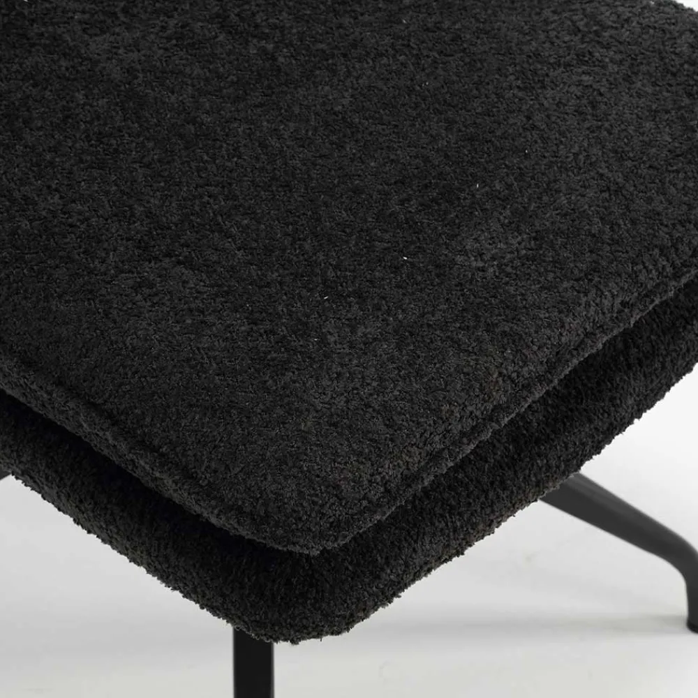 Wohnen Stühle<Drehbarer Essstuhl in Anthrazit Boucle - Icoleran (2er Set)