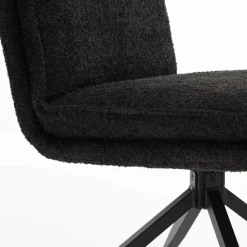 Wohnen Stühle<Drehbarer Essstuhl in Anthrazit Boucle - Icoleran (2er Set)