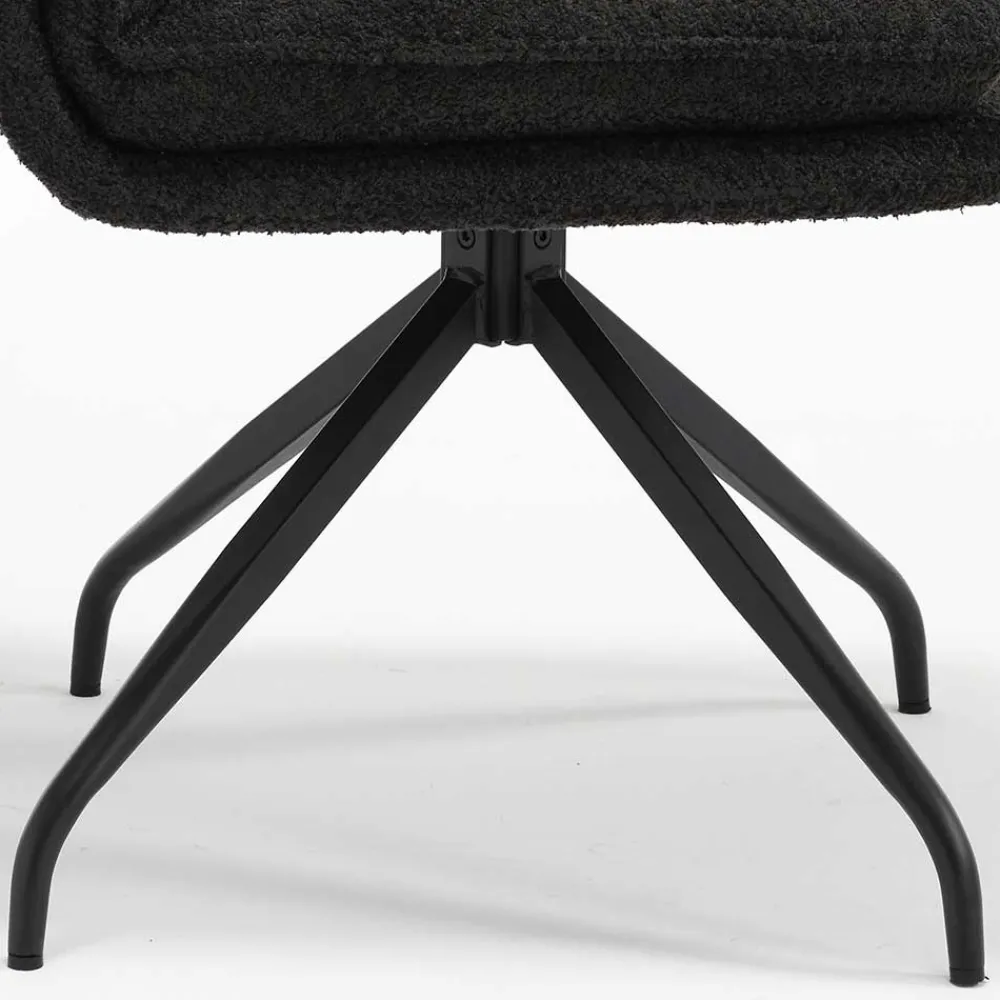 Wohnen Stühle<Drehbarer Essstuhl in Anthrazit Boucle - Icoleran (2er Set)