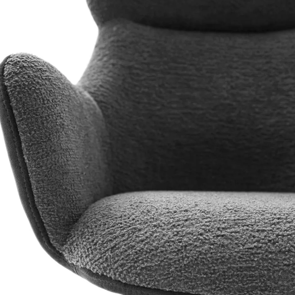 Wohnen Stühle<Drehbarer Esszimmersessel in Anthrazit - Adhipa (2er Set)