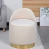 Wohnen Hocker<Drehbarer Hocker in Cremeweiß Samt - Yaderra