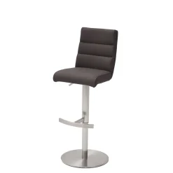 Wohnen Hocker<Drehbarer Küchenhocker mit Lehne Corisma Kunstleder Anthrazit