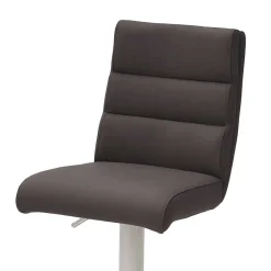 Wohnen Hocker<Drehbarer Küchenhocker mit Lehne Corisma Kunstleder Anthrazit
