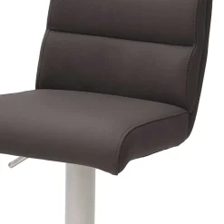 Wohnen Hocker<Drehbarer Küchenhocker mit Lehne Corisma Kunstleder Anthrazit