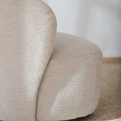 Wohnen Sessel<Drehbarer Lesesessel in Cremeweiß Boucle - Cleas
