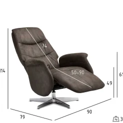 Wohnen Sessel<Drehbarer Microfaser Relaxsessel in Braun - Cariba