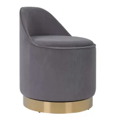 Wohnen Hocker<Drehbarer Polsterhocker in Grau und Gold - Riety