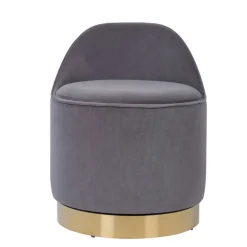 Wohnen Hocker<Drehbarer Polsterhocker in Grau und Gold - Riety