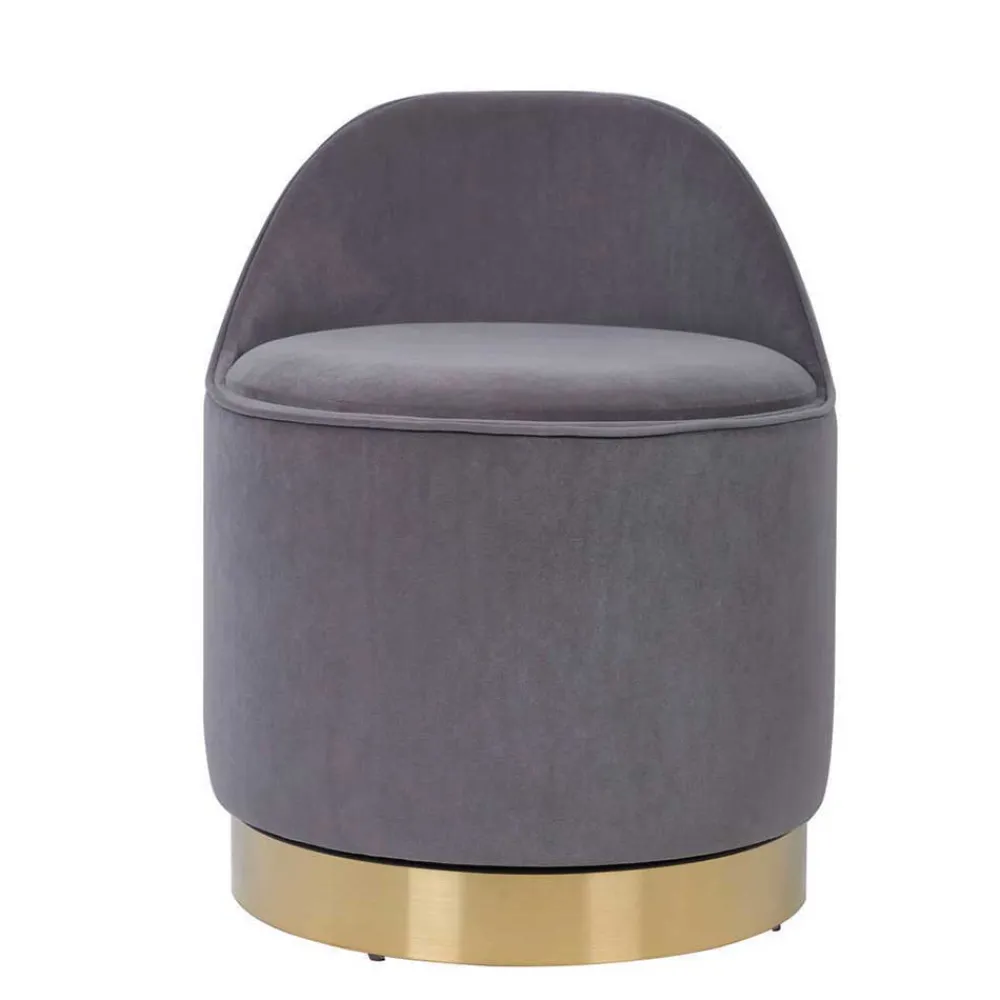 Wohnen Hocker<Drehbarer Polsterhocker in Grau und Gold - Riety