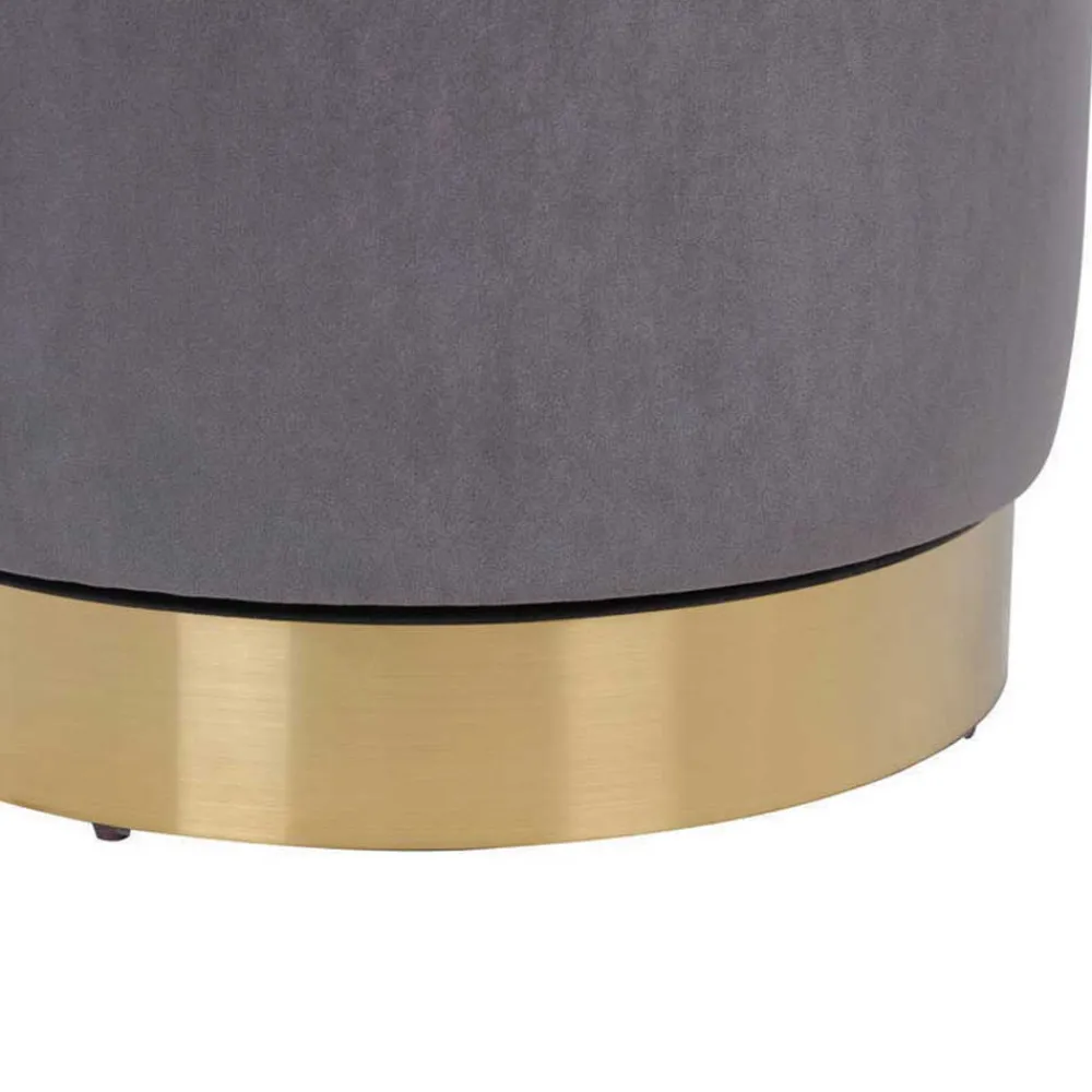 Wohnen Hocker<Drehbarer Polsterhocker in Grau und Gold - Riety