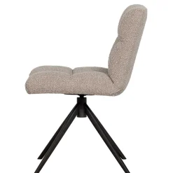 Wohnen Stühle<Drehbarer Polsterstuhl aus Boucle Stoff in Beige - Magan