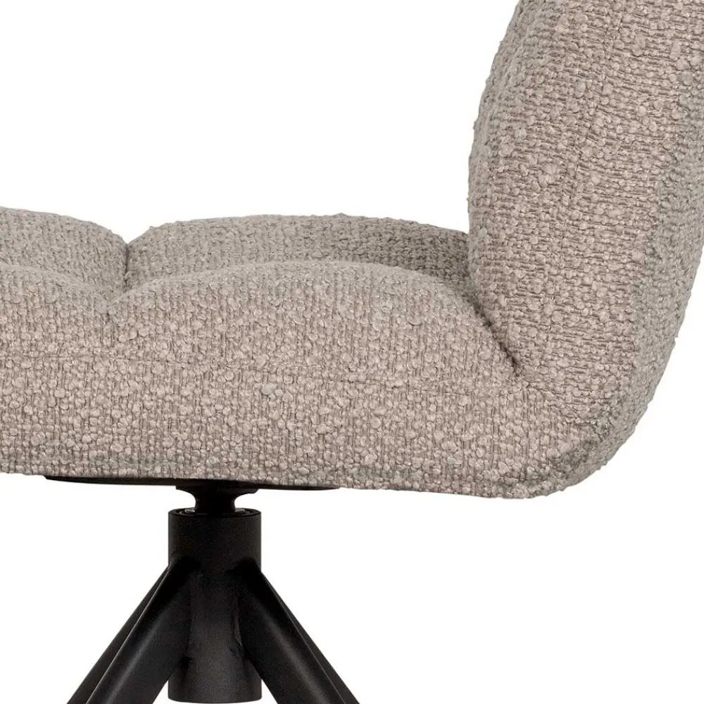 Wohnen Stühle<Drehbarer Polsterstuhl aus Boucle Stoff in Beige - Magan