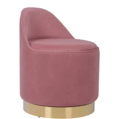 Wohnen Hocker<Drehbarer Samt Polsterhocker in Altrosa mit Gold - Fanandro