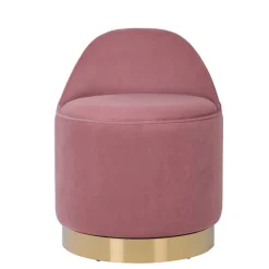 Wohnen Hocker<Drehbarer Samt Polsterhocker in Altrosa mit Gold - Fanandro
