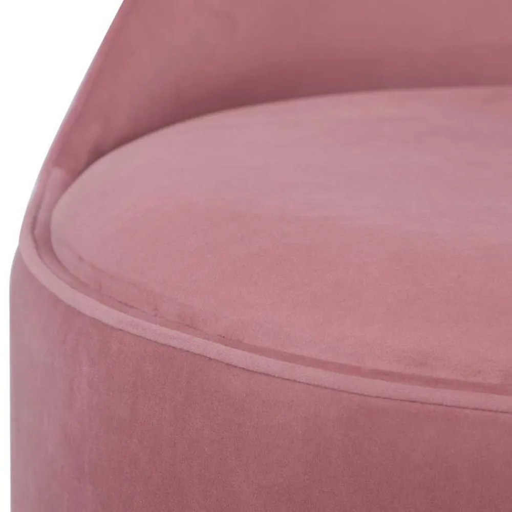 Wohnen Hocker<Drehbarer Samt Polsterhocker in Altrosa mit Gold - Fanandro