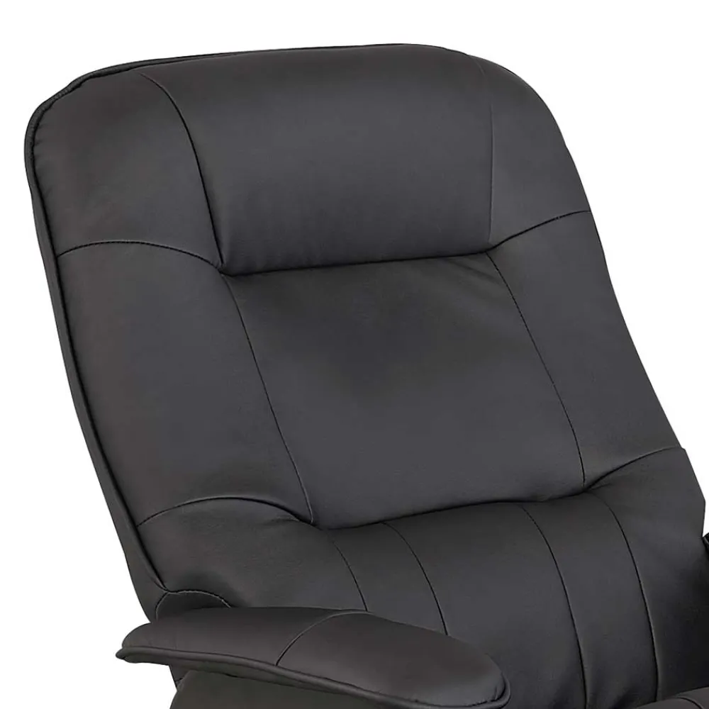 Wohnen Sessel<Drehbarer Sessel mit Hocker in Schwarz - Fidarela (zweiteilig)