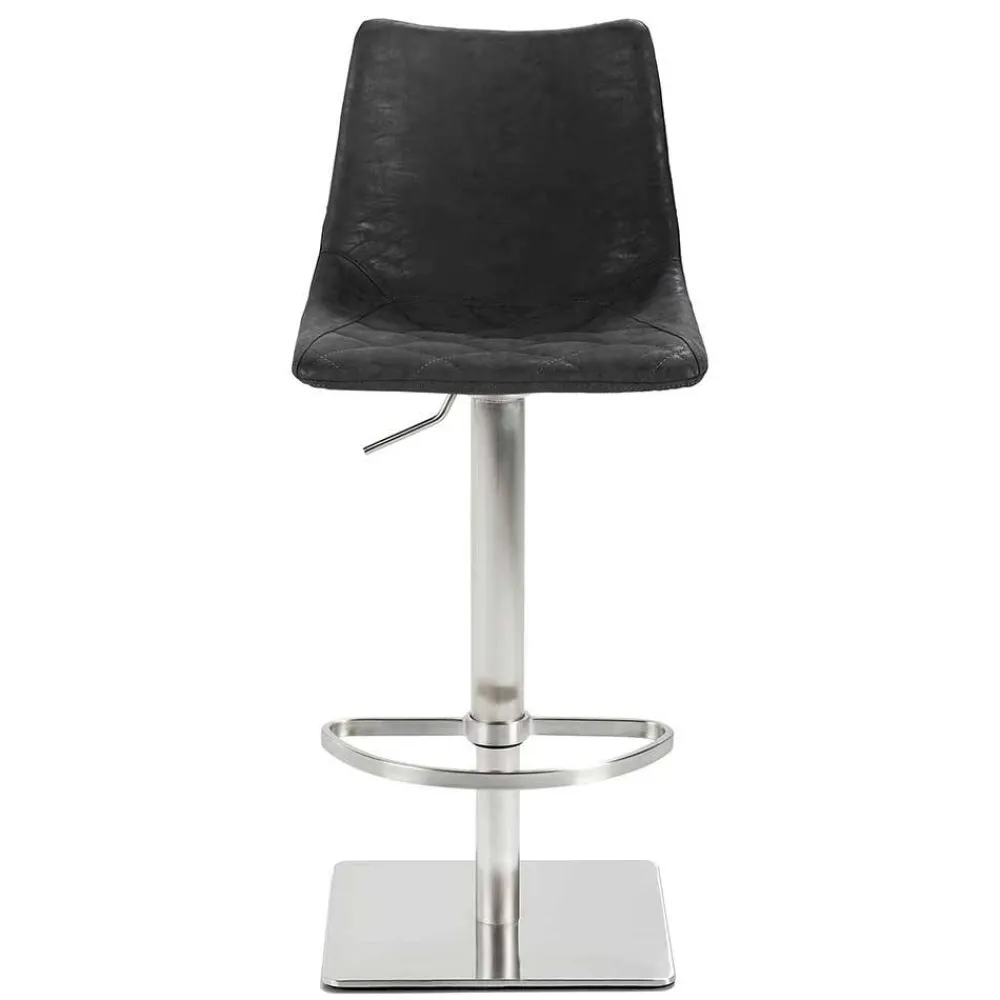 Wohnen Hocker<Drehbarer Tresenstuhl aus Kunstleder Schwarz - Sanlina