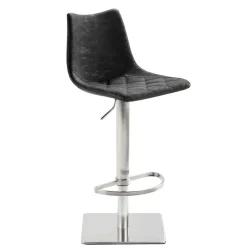 Wohnen Hocker<Drehbarer Tresenstuhl aus Kunstleder Schwarz - Sanlina