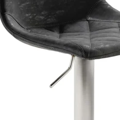 Wohnen Hocker<Drehbarer Tresenstuhl aus Kunstleder Schwarz - Sanlina