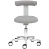 Wohnen Hocker<Drehhocker mit Lehne in Grau & Alu - Liony