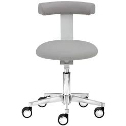 Wohnen Hocker<Drehhocker mit Lehne in Grau & Alu - Liony