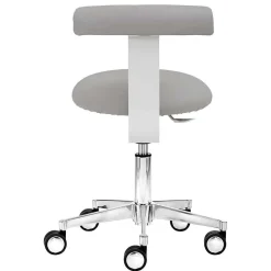 Wohnen Hocker<Drehhocker mit Lehne in Grau & Alu - Liony