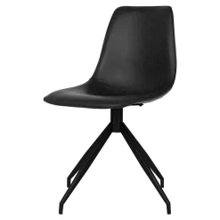 Wohnen Stühle<Drehstühle aus Kunstleder in Schwarz - Jalisa (2er Set)