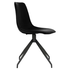 Wohnen Stühle<Drehstühle aus Kunstleder in Schwarz - Jalisa (2er Set)