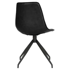 Wohnen Stühle<Drehstühle aus Kunstleder in Schwarz - Jalisa (2er Set)