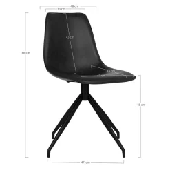Wohnen Stühle<Drehstühle aus Kunstleder in Schwarz - Jalisa (2er Set)