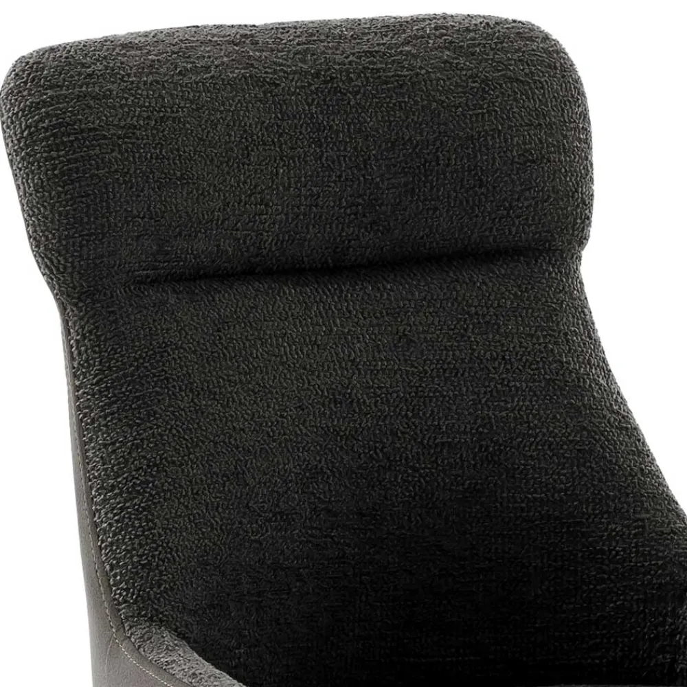 Wohnen Stühle<Drehstühle in Anthrazit mit Edelstahl - Danah (2er Set)