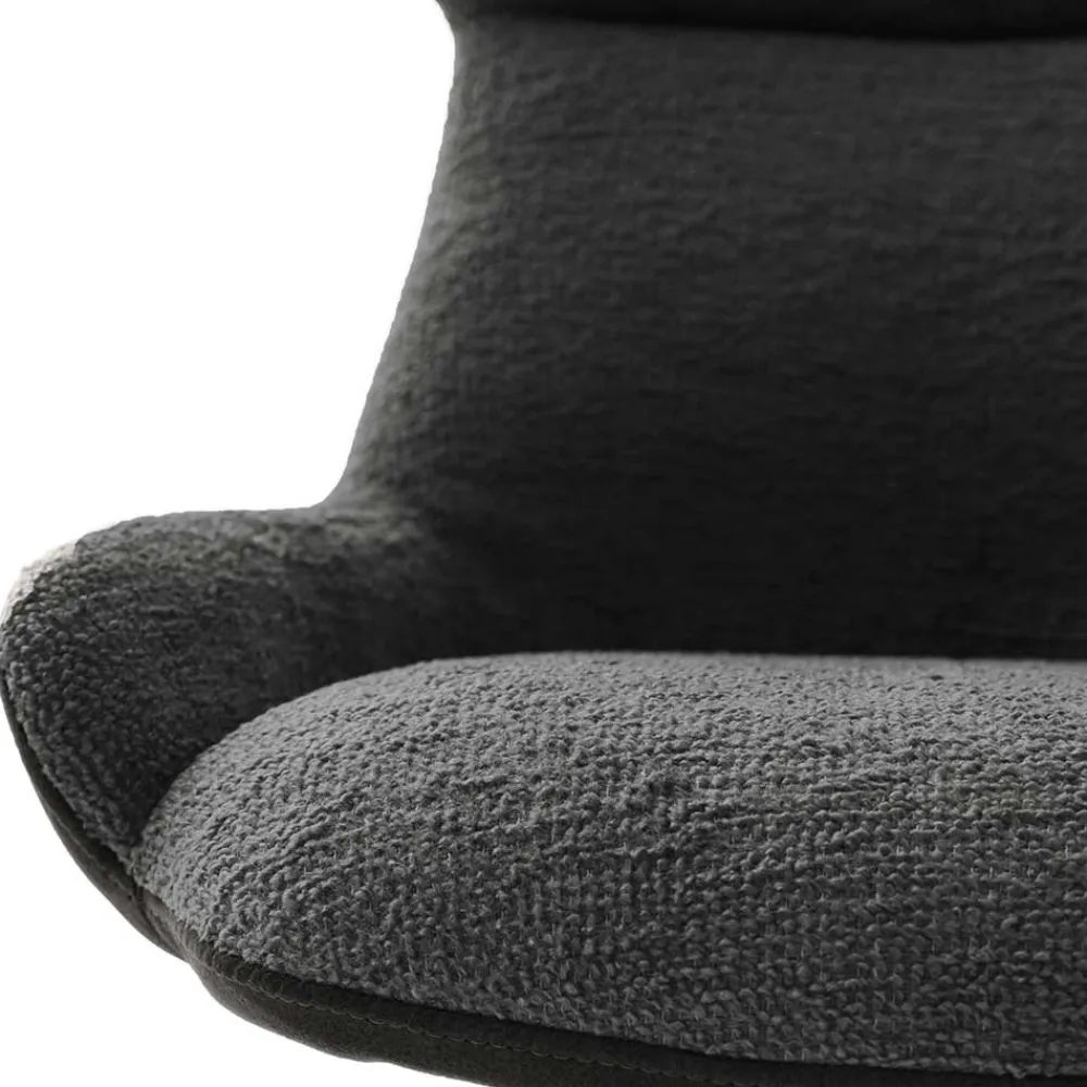 Wohnen Stühle<Drehstühle in Anthrazit mit Edelstahl - Danah (2er Set)