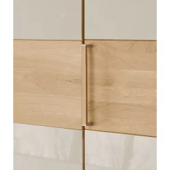 Wohnen Kleiderschränke|Schränke<Drehtürenschrank mit Glasfront in Beige - Emdsiva