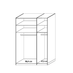 Wohnen Kleiderschränke|Schränke<Drehtürenschrank mit Glasfront in Beige - Emdsiva