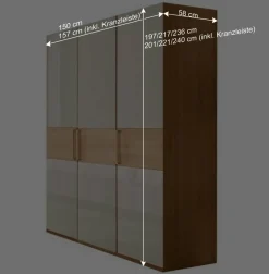 Wohnen Kleiderschränke|Schränke<Drehtürenschrank mit Glasfront in Beige - Emdsiva