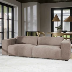 Wohnen Sofas<Dreier Sofa aus Webstoff in Beige - Adamantia