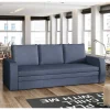 Wohnen Sofas<Dreisitzer Ausziehsofa in Jeansblau Samt - Adrerra