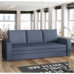 Wohnen Sofas<Dreisitzer Ausziehsofa in Jeansblau Samt - Adrerra